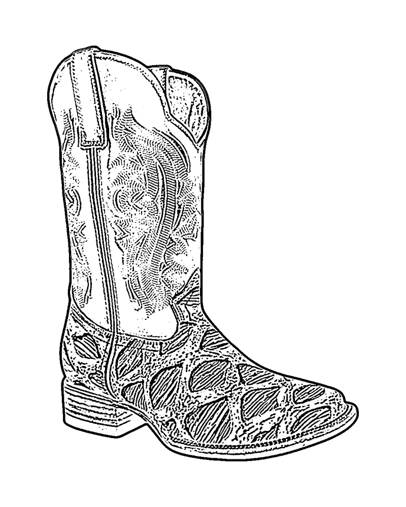 Ilustración de una bota vaquera