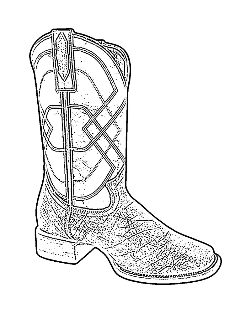 Ilustración de una bota vaquera