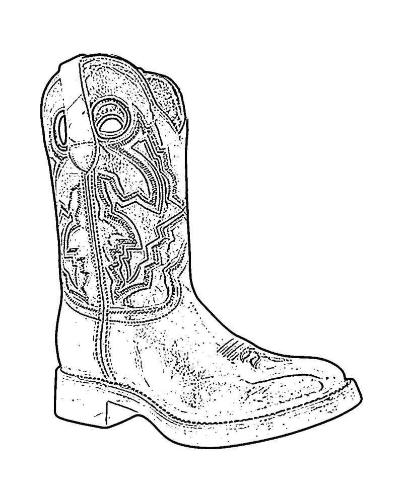 Ilustración de una bota vaquera
