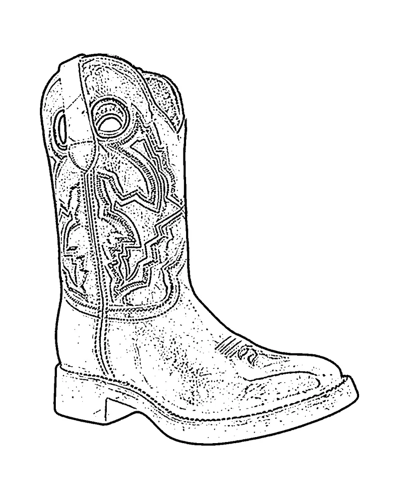Ilustración de una bota vaquera