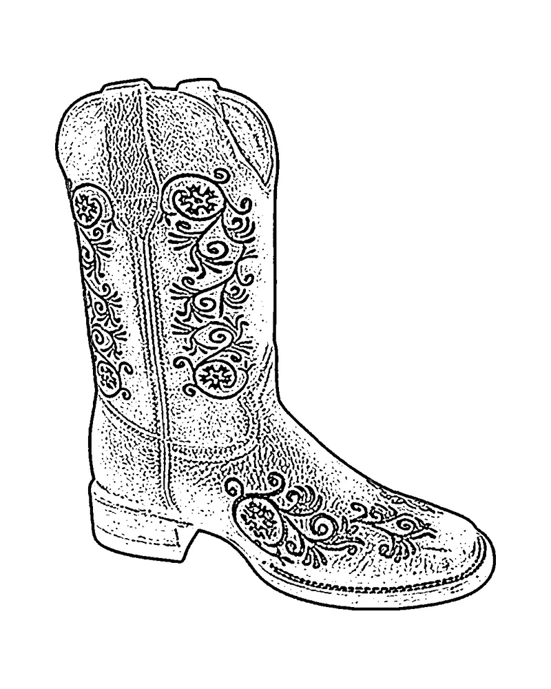 Ilustración de una bota vaquera de dama