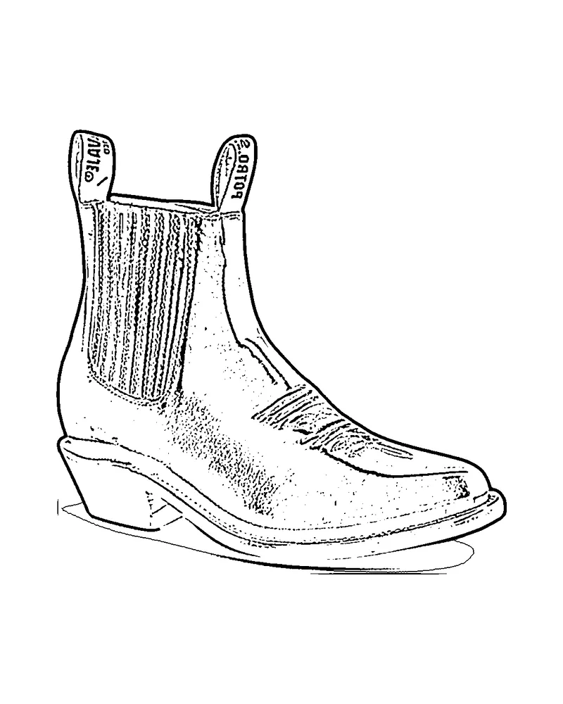 Ilustración de una botín vaquero