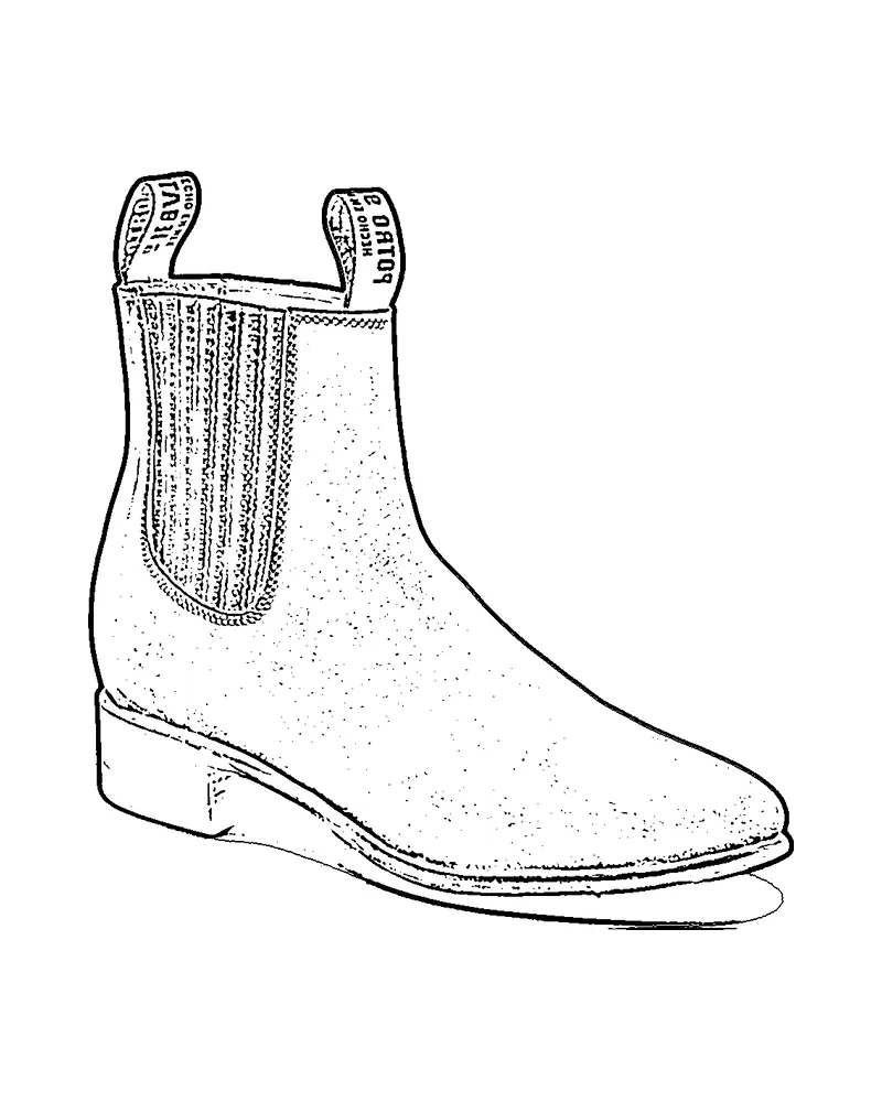 Ilustración de una botín vaquero