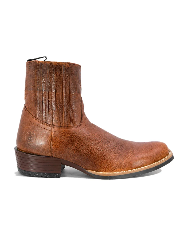 Botín casual de hombre Texaban modelo Arenal en piel grabada color miel